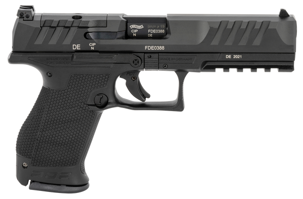 Walther Arms 2844222 PDP  Compact Frame 9mm Luger 15+1 5" Black Steel Barrel, Black Optic Ready/Serrated Steel Slide, Black Polymer Frame w/Picatinny Rail, Textured Polymer Grip, Ambidextrous
