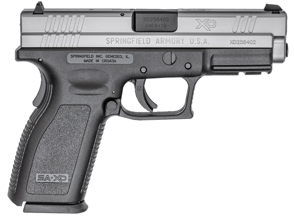 Springfield Armory XD9301 XD Service *CA Compliant 9mm Luger 10+1 4" Black Melonite Steel Barrel, Serrated Stainless Steel Slide, Black Polymer Frame w/Picatinny Rail