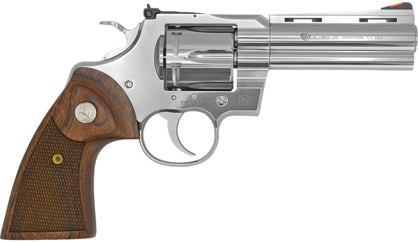 Colt Mfg Python .357 Magnum / .38 Special, 4.25" Barrel, 6, Semi-Bright Stainless