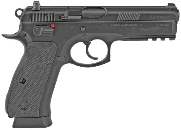 CZ-USA 01152 CZ 75 SP-01 Full Size Frame 9mm Luger 10+1 4.60" Black Steel Barrel, Black Steel Serrated Slide, Black Polycoat Steel Frame w/Beavertail & Picatinny Rail, Black Rubber Grip, Right Hand