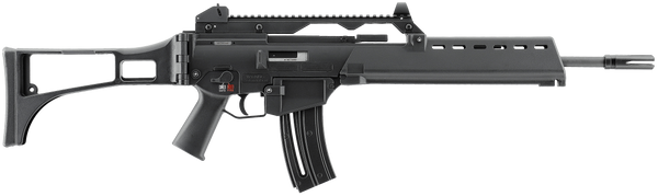 HK 81000994 G36  22 LR 20+1 18.13" Black Barrel w/Flash Suppressor, Black Receiver w/Picatinny Rail, Black Folding Synthetic Stock, Black Polymer Grip