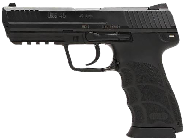 HK 81001114 HK45 V7 LEM .45 ACP DAO 10+1 4.46" Black Polygonal Rifled Barrel, Black Cerakote Serrated Steel Slide, Black Polymer Frame w/Picatinny Rail, Ambidextrous