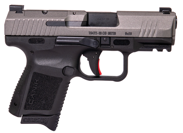 Canik HG5610TN TP9 Elite Subcompact 9mm Luger 3.60" 15+1,12+1 Black Frame with with Optic Cut Tungsten Gray Cerakote Steel Slide, Interchangeable Backstrap Grip & Picatinny Rail