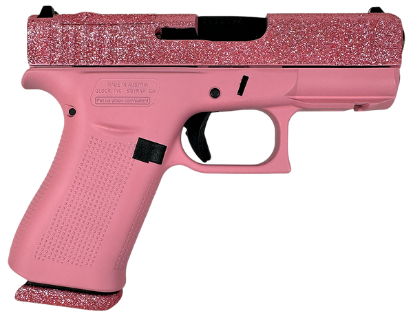 Glock 43X MOS 9mm Luger, 3.41" Barrel, 10+1, Bubblegum Glitter Cerakote