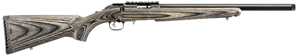 Ruger 8349 American Rimfire Target Full Size 22 WMR 9+1 18" Satin Blued Threaded Bull Barrel & Alloy Steel Receiver w/Scope Rail, Black Fixed Laminate Stock, Right Hand