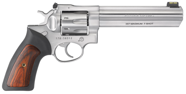 Ruger GP100 .357 Magnum, 6" Barrel, 7, Satin Stainless