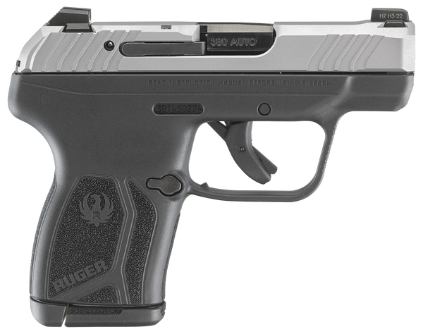 Ruger 13744 LCP Max  Compact 380 ACP 10+1 2.80" Black Oxide Steel Barrel, Matte Stainless Serrated Slide, Black Polymer Frame w/Serrated Trigger Guard w/Black Nylon Grip