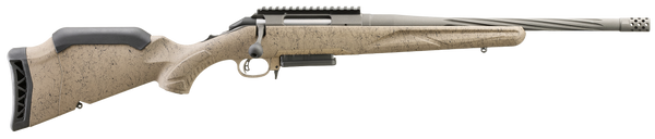 Ruger American II Ranch 6.5 Creedmoor, 16.1" Barrel, 3+1, Flat Dark Earth Splatter Synthetic / Cobalt Cerakote