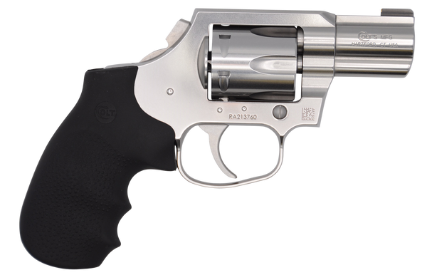 Colt Mfg KCOBRASB2BB King Cobra Carry 357 Mag 6 Shot 2" DAO Brushed Stainless Steel Barrel, Cylinder & Frame, Black Hogue Rubber w/Finger Grooves Grip