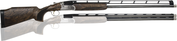 CZ-USA 06582 All American Trap Combo 12 Gauge 3" 2rd 32" Gloss Blued Barrel, Brushed Stainless Metal Finish, Turkish Walnut Stock with Monte Carlo Adjustable Comb