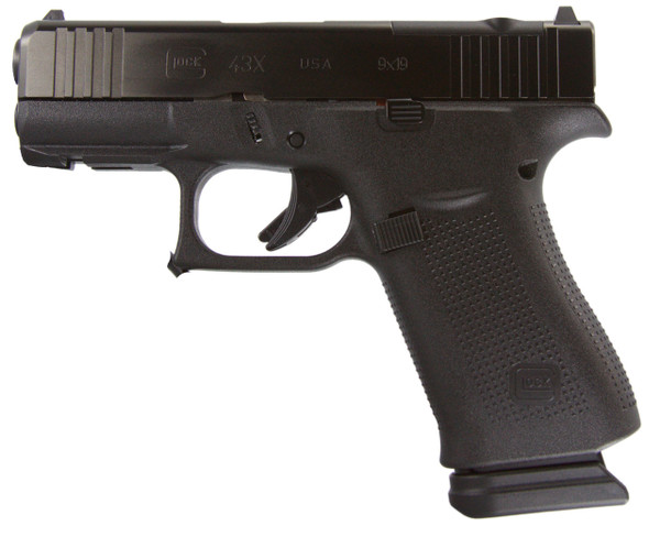Glock 43X MOS 9mm Luger, 3.41" Barrel, 15+1, Black nDLC