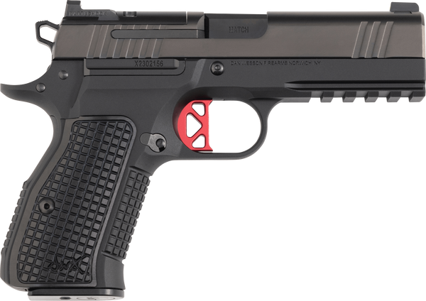 Dan Wesson 92103 DWX  Compact Frame 9mm Luger 15+1 4.95" Black Match Grade Barrel, Black DLC Serrated Steel Slide, Black Aluminum Frame w/Beavertail & Picatinny Rail, Black Textured Aluminum Grip