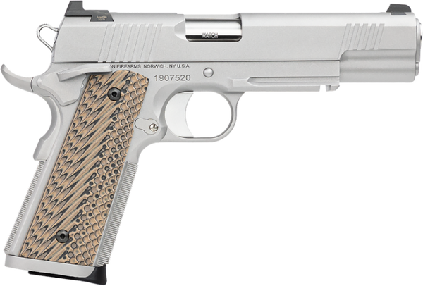Dan Wesson 01802 Specialist  45 ACP 8+1 5" Stainless Steel Barrel, Bead Blasted Serrated Stainless Steel Slide, Frame w/Beavertail & Picatinny Rail, Black/Brown G10 Grip, Ambidextrous