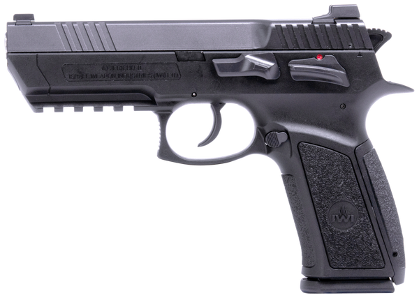 IWI US J941PL910II Jericho 941 Enhanced 9mm Luger Caliber with 4.40" Barrel, 10+1 Capacity, Overall Black Finish, Picatinny Rail  Frame, Serrated Steel Slide & Polymer Grip