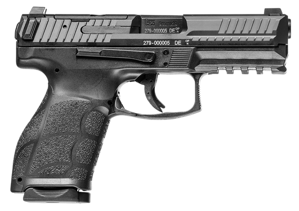HK 81001059 VP9A1 K *CA Compliant Compact 9mm Luger 10+1 4.09" Black Barrel & Steel Optic Ready/Serrated Slide, Black Polymer Frame w/Picatinny Rail, Interchangeable Backstrap Grip, Ambidextrous