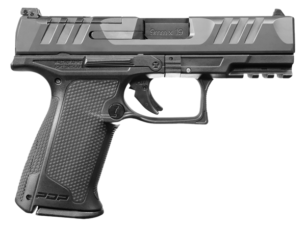 Walther Arms 2842734 PDP F-Series 9mm Luger 15+1 4" Black Steel Barrel, Black Optic Ready/Serrated Slide, Black Polymer Frame w/Picatinny Rail, Black Performance Duty Texture Grips, Ambidextrous