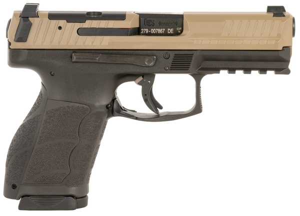 HK 81001194 VP9A1 K Compact 9mm Luger 15+1 4.09" Black Flat Dark Earth Steel Optic Ready/Serrated Slide, Brown Polymer Frame w/Picatinny Rail, Interchangeable Backstrap Grip, Ambidextrous