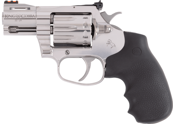 Colt Mfg KCOBRA22SP2RFO King Cobra  22 LR 10 Shot 2" Stainless Vent Rib Barrel, Stainless Cylinder & Frame, Black Rubber Grip