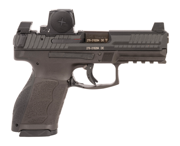 HK 81001349 VP9A1 K w/Optic Compact Frame 9mm Luger 10+1 4.09" Black Barrel, Black Steel Serrated w/Optic Slide, Black Polymer Frame w/Picatinny Rail, Interchangeable Backstrap Grip, Vortex CCW