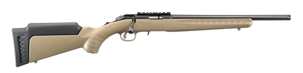 Ruger American Rimfire .22 LR, 16.1" Barrel, 10+1, Black/FDE Synthetic / Satin Blued