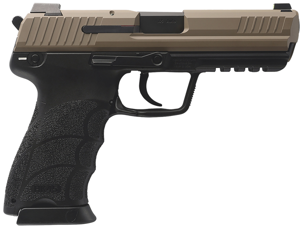 HK 81001208 HK45 V1 45 ACP 10+1 4.46" Black Polygonal Rifled Barrel, Flat Dark Earth Cerakote Serrated Steel Slide, Flat Dark Earth Polymer Frame w/Picatinny Rail, Ambidextrous