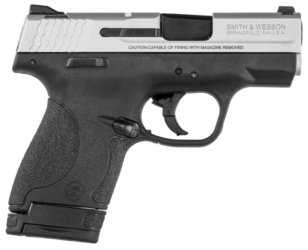 Smith & Wesson 13219 M&P Shield Micro-Compact Frame 9mm Luger 7+1/8+1, 3.10" Black Armornite Stainless Steel Barrel, Cerakote Serrated Aluminum Slide, Matte Black Polymer Frame, Thumb Safety