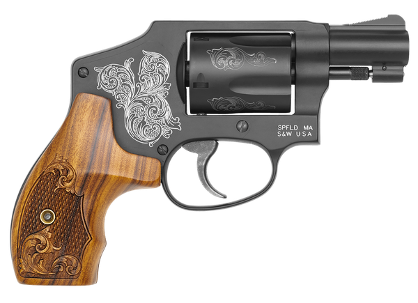 Smith & Wesson Model 442 .38 Special, 1.875" Barrel, 5, Matte Black Engraved