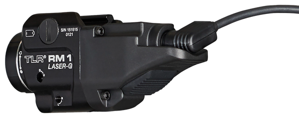 Streamlight 69443 TLR-1 RM w/Laser Black Anodized Aluminum, 500 Lumens White LED Bulb/Green Laser, 210 Meters Beam, Picatinny Rail Mount