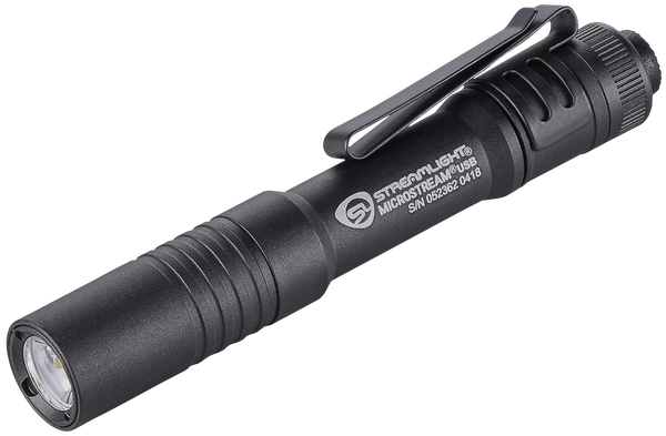 Streamlight 66601 MicroStream USB Pocket Light  Black Anodized 50/250 Lumens White C4 LED