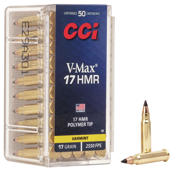CCI 0049 VMAX  17HMR 17 gr Hornady V-Max 50 Per Box/40 Case