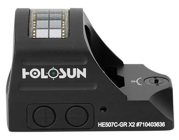 Holosun HE507CGRX2 507  Black Anodized 1 x 0.63" x 0.91" 2 MOA Green Dot/32 MOA Circle Multi Reticle
