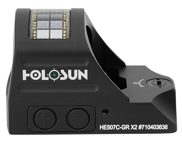 Holosun HE507CGRX2 507  Black Anodized 1 x 0.63" x 0.91" 2 MOA Green Dot/32 MOA Circle Multi Reticle