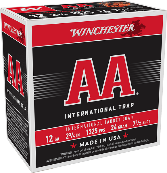 Winchester Ammo AANL127 AA International Target 12Gauge 2.75" 7.5Shot 25 Per Box/10 Case
