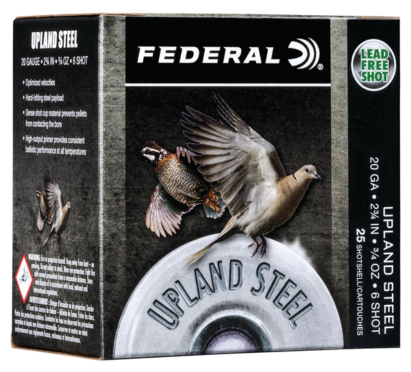Federal USH206 Upland Field & Range 20Gauge 2.75" 3/4oz 6Shot 25 Per Box/10 Case
