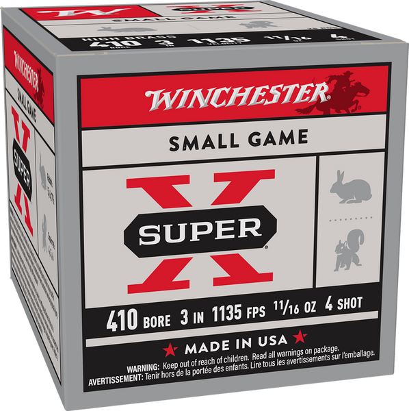 Winchester Ammo X4134 Super X Heavy Game Load High Brass 410Gauge 3" 11/16oz 4Shot 25 Per Box/10 Case