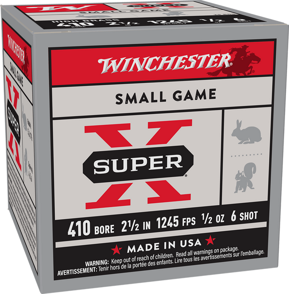 Winchester Ammo X416 Super X Heavy Game Load 410Gauge 2.50" 1/2oz 6Shot 25 Per Box/10 Case