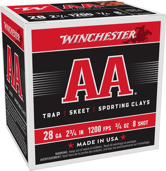 Winchester Ammo AA288 AA  28Gauge 2.75" 3/4oz 8Shot 25 Per Box/10 Case