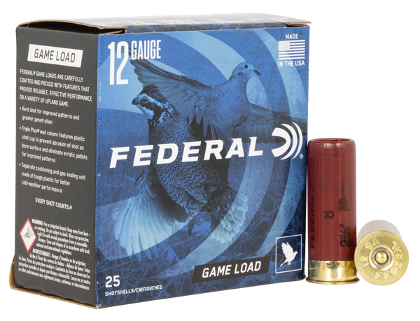 Federal H1218 Game-Shok Upland 12Gauge 2.75" 1oz 8Shot 25 Per Box/10 Case