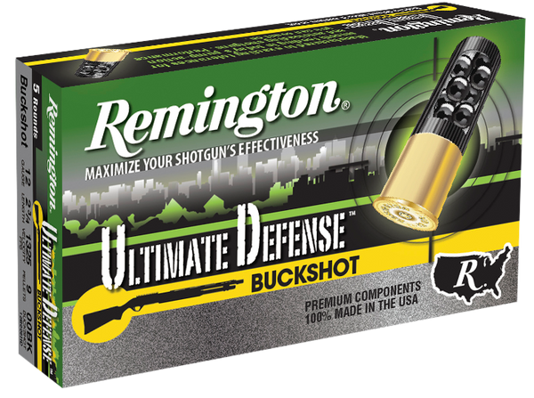 Remington Ammunition 20713 Ultimate Defense Buckshot 12Gauge 2.75" 00Buck Shot 5 Per Box/20 Case
