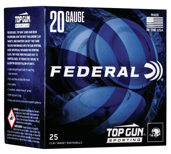 Federal TGS2248 Top Gun  20Gauge 2.75" 7/8oz 8Shot 25 Per Box/10 Case