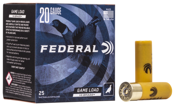 Federal H2044 Game-Shok High Brass 20Gauge 2.75" 1oz 4Shot 25 Per Box/10 Case