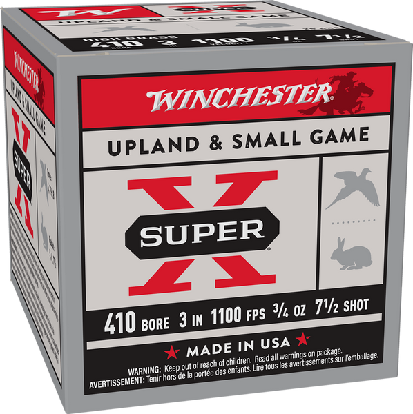 Winchester Ammo X413H7 Super X Heavy Game Load High Brass 410Gauge 3" 3/4oz 7.5Shot 25 Per Box/10 Case