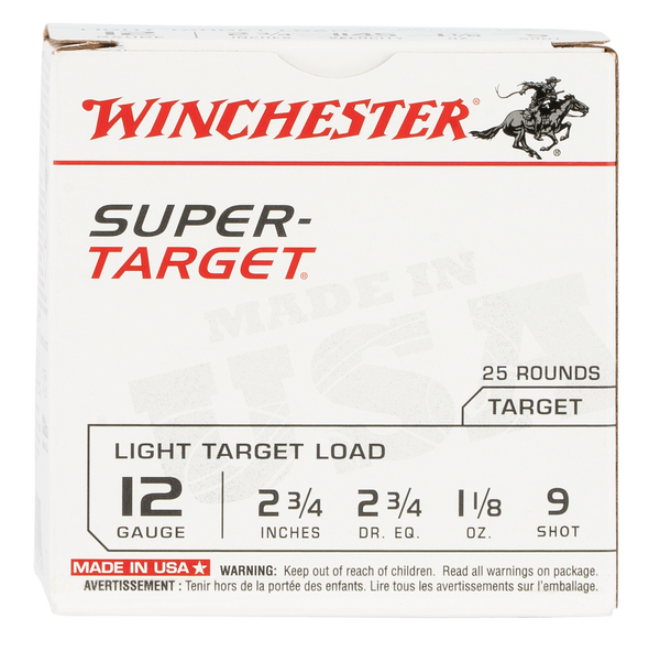 Winchester Ammo TRGT129 Super-Target Light Target 12Gauge 2.75" 1 1/8oz 9Shot 25 Per Box/10 Case
