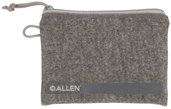 Allen 3625 Pistol Pouch  Gray Polyester w/Lockable Zippers, ID Label & Fleece Lining Holds Compact Size Handgun 5" L x 7" W Interior Dimensions