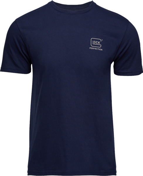 Glock AP96195 Glock Strong Tee  Navy Ringspun Cotton Short Sleeve Large