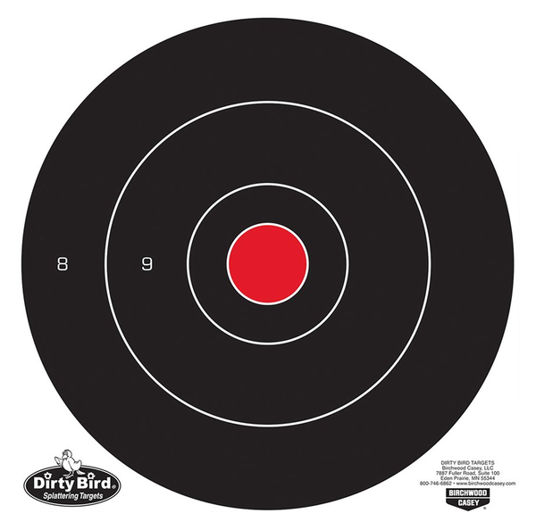 Birchwood Casey 35012 Dirty Bird  12" Bullseye Tagboard Hanging Black/White 12 PK