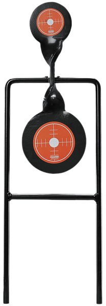 Champion Targets 40875 Gong Spinner Target 3" Top Target/4.7" Bottom Target Black/Orange Steel Bullseye Standing