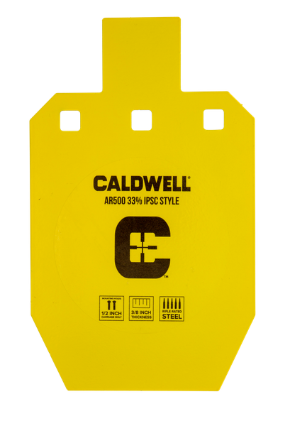 Caldwell 1116697 C  Yellow Powder Coat AR500 Steel 10" L x 6.1" W x 0.4" D 33% Hanging