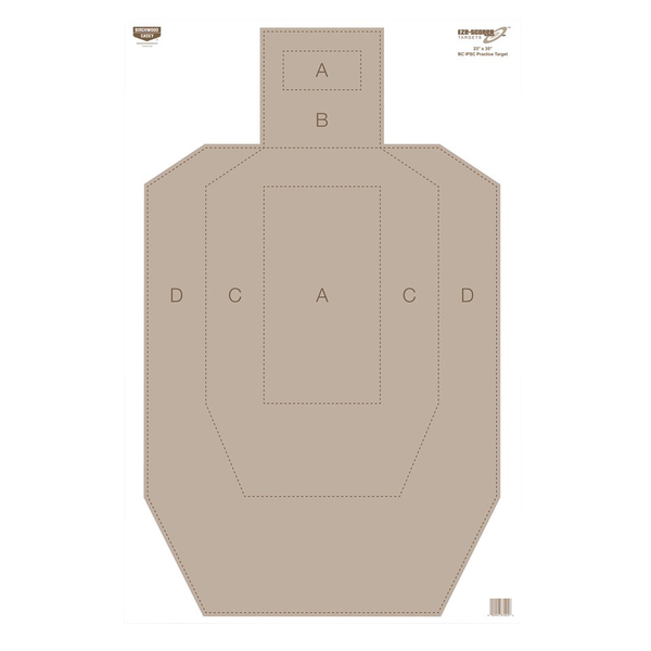 Birchwood Casey 37029 EZE-Scorer  IPSC Silhouette Paper Hanging Universal 23" x 35" Tan 5 Pack