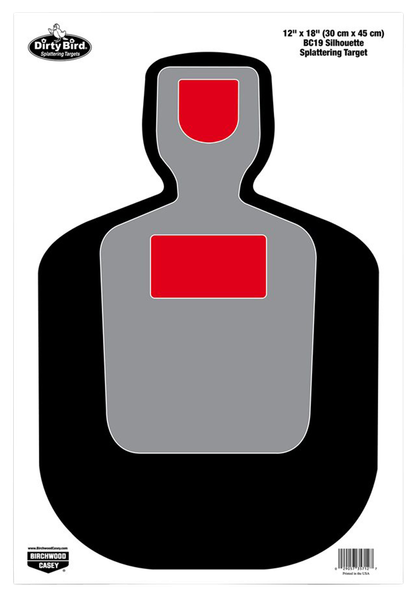 Birchwood Casey 35717 Dirty Bird  Silhouette Tagboard Hanging Pistol 12" x 18" Multi-Color 8 Per Pkg